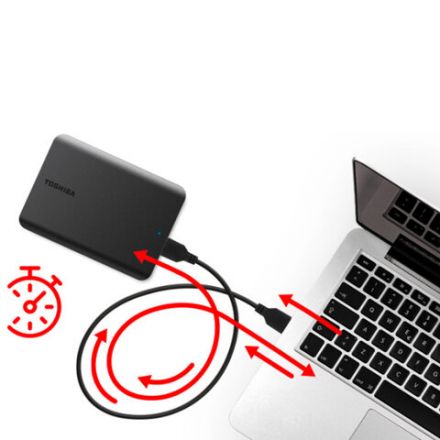 Внешний жесткий диск TOSHIBA Canvio Basics 1 TB, 2,5", USB 3.2, черный, HDTB510EK3AA