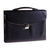 Портфель OfficeSpace "Pulsar", кожзам, черный, 3 отделения, метал. замок, с ремнем Портфель OfficeSpace "Pulsar", кожзам, черный, 3 отделения, метал. замок, с ремнем