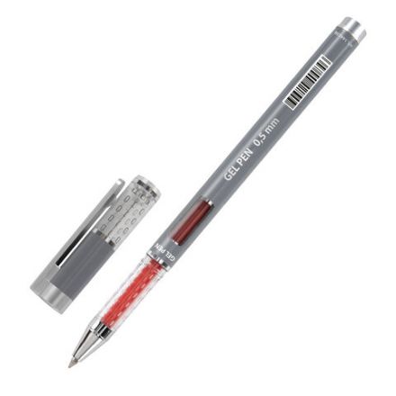 Ручка гелевая BRAUBERG "GEL ONE", КРАСНАЯ, стандартный узел 0,5 мм, линия письма 0,35 мм, 144038