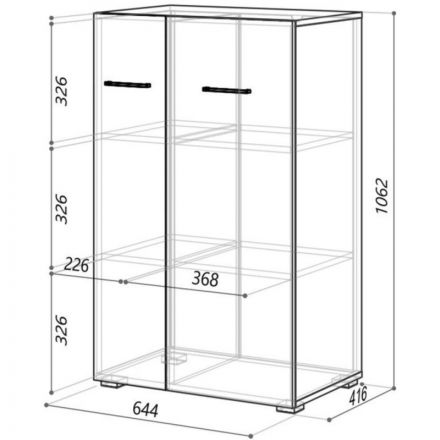 Шкаф IN Homeoffice закрытый 644x416x1062 Дуб натуральный