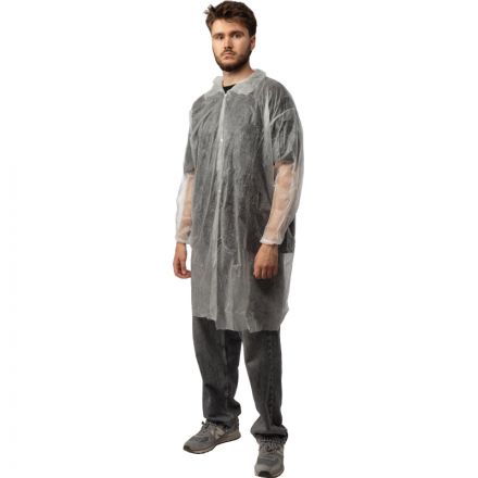 Халат н/с процед, рук.рез, на кнопках, XL, дл.110см, пл 17, белый, 10шт/уп