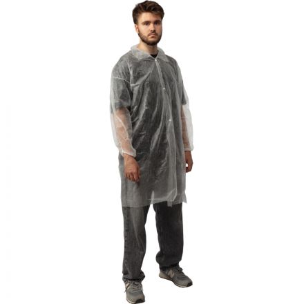 Халат н/с процед, рук.рез, на кнопках, XL, дл.110см, пл 17, белый, 10шт/уп