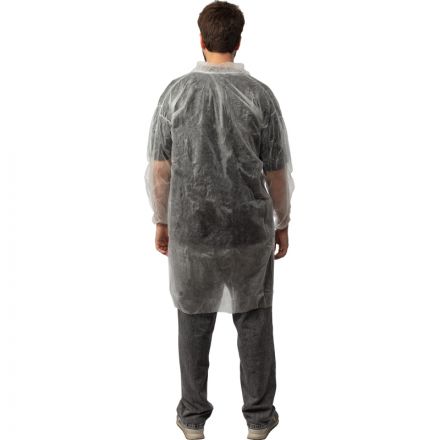 Халат н/с процед, рук.рез, на кнопках, XL, дл.110см, пл 17, белый, 10шт/уп