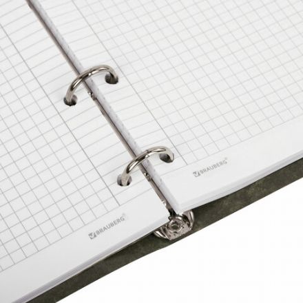 Тетрадь на кольцах А5 160х212 мм, 120 листов, картон, матовая ламинация, клетка, BRAUBERG, "Nature", 404728