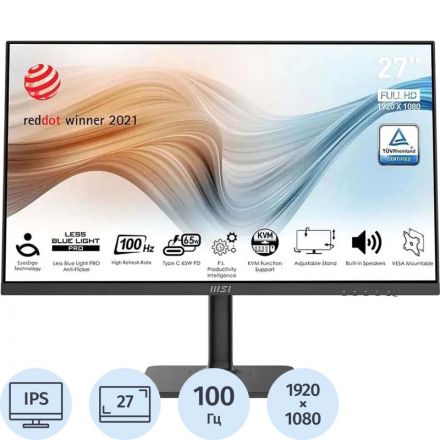 Монитор MSI MD272XP(9S6-3PB19H-232)27/FHD/IPS/100Hz/300cd/4ms/HDMI/DP Монитор MSI MD272XP(9S6-3PB19H-232)27/FHD/IPS/100Hz/300cd/4ms/HDMI/DP