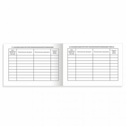 Сертификат о профилактических прививках (Форма № 156/у-93), 12 л., А6 95x140 мм, STAFF, 130253