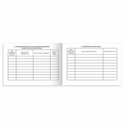 Сертификат о профилактических прививках (Форма № 156/у-93), 12 л., А6 95x140 мм, STAFF, 130253