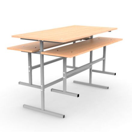 Стол для столовых на 4 места "ССТ 1200", 1200х600х760 мм, рост 6, каркас металл, ЛДСП, цвет бук