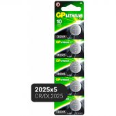 Батарейка GP CR2025, 3V, литий, бл/5шт