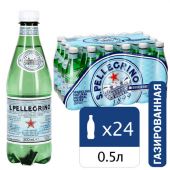 Вода ГАЗИРОВАННАЯ минеральная SAN PELLEGRINO, 0,5 л, ИТАЛИЯ, УТ-00003848
