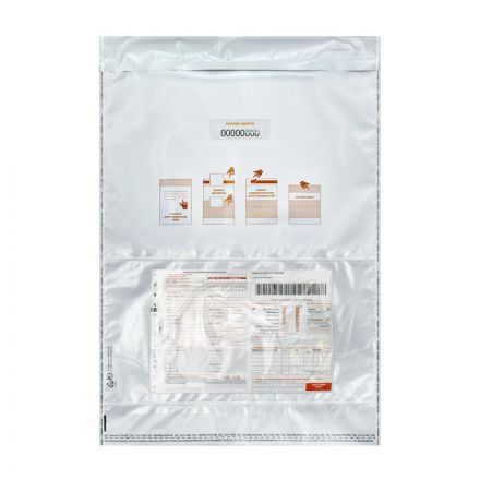Курьер-пакет, с печатью, с карманом,190x235+30, 50 мкм(100шт/уп)