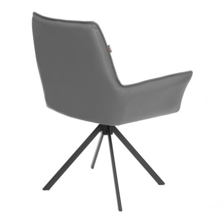 Кресло Murano/Мурано опора 360, велюр/букле (HYP)/Экокожа, светло-серый/графит