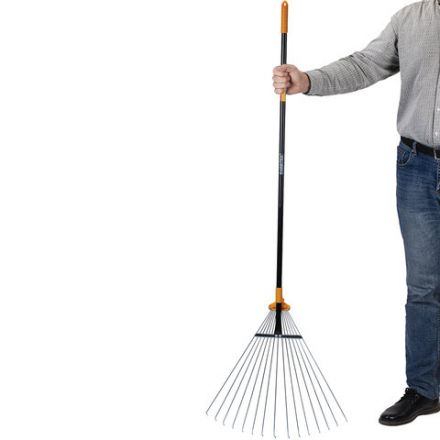 Грабли веерные 15 зубьев раздвижные, захват 20-60 см, ОБЩАЯ ДЛИНА 120-150 см, RABBITEX (РАББИТЕКС) "LONG HANDLE", 700495