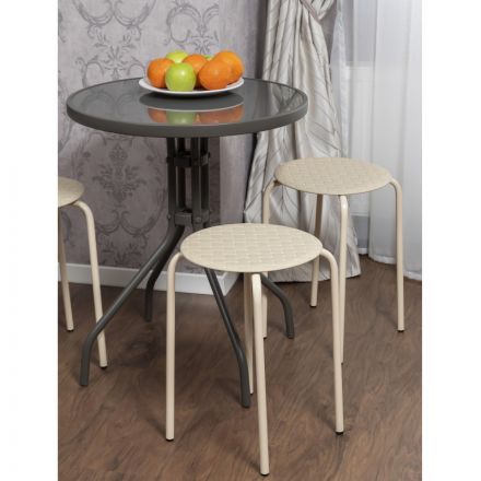 Табурет XPP_Береста с круглым сиденьем h45 бежевый