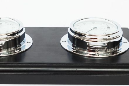 Термометр/барометр Secret De Maison ( mod. 37811 ) латунь/дерево манго, 28*15*6см, никель/черный