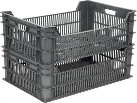 Ящик 600х400х200 перфорированный  чёрный