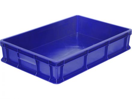 Ящик 600х400х120 сплошной, без ручек  синий