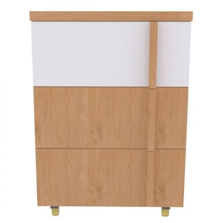 Тумба Easy Logic . мобильная на колесных опорах ТМ белый/дуб