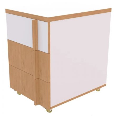 Тумба Easy Logic . мобильная на колесных опорах ТМ белый/дуб