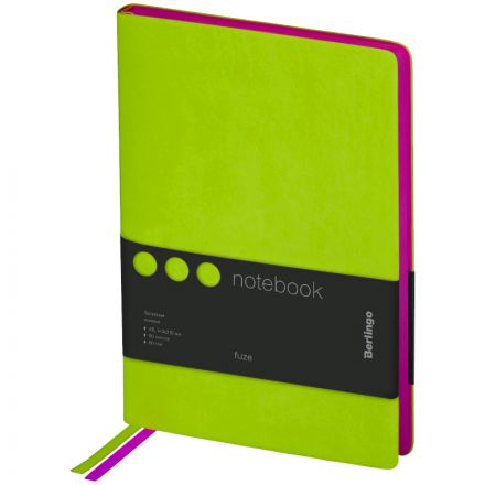 Записная книжка А5 80л., кожзам, Berlingo "Fuze", цветной срез, салатовый Записная книжка А5 80л., кожзам, Berlingo "Fuze", цветной срез, салатовый