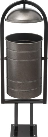 Урна уличная 330х280х980 серебряная