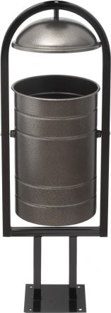 Урна уличная 330х280х980 серебряная