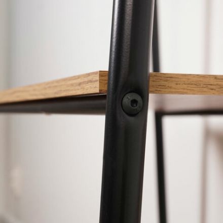 Стеллаж на металлокаркасе "Скандинавия-14", 450х385х1470 мм, 4 полки ЛДСП, черный/дуб, CТCП14 Ч