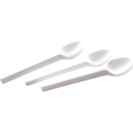 Ложка одноразовая чайная белая, 12,2 см, PS, 100 шт/уп Ложка одноразовая чайная белая, 12,2 см, PS, 100 шт/уп