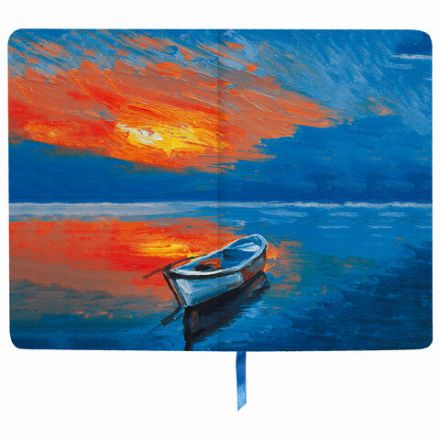 Ежедневник недатированный А5 (138х213 мм), BRAUBERG VISTA, под кожу, гибкий, 136 л., "Sunset at sea", 112041