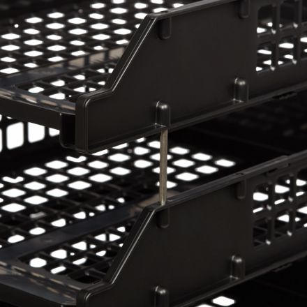 Лотки для бумаг горизонтальные Стамм Strong 3 штуки на металлических стержнях черные