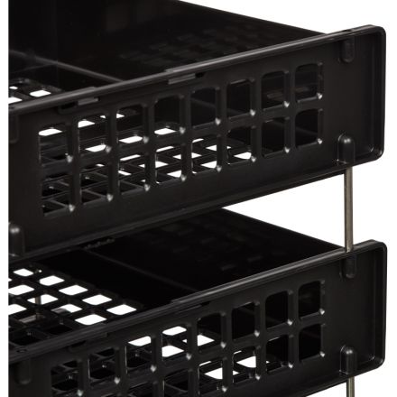 Лотки для бумаг горизонтальные Стамм Strong 3 штуки на металлических стержнях черные