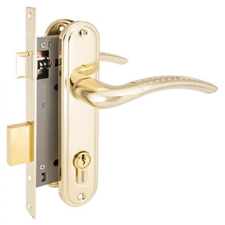 Замок врезной УЗК_Аллюр 132/1 GP сталь латунь(с руч,д/дерев.двери/5кл) Замок врезной УЗК_Аллюр 132/1 GP сталь латунь(с руч,д/дерев.двери/5кл)