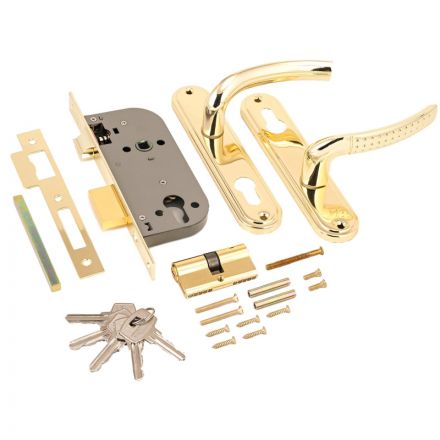 Замок врезной УЗК_Аллюр 132/1 GP сталь латунь(с руч,д/дерев.двери/5кл) Замок врезной УЗК_Аллюр 132/1 GP сталь латунь(с руч,д/дерев.двери/5кл)