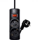 Сетевой фильтр PROGIX PG246 2р/3м/3,5кВт/16А заземление, черный,КГ-ХЛ 3х1.5