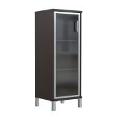 Шкаф-колонка средняя со стеклянной дверью в AL-рамке B 421.7(L) Венге Магия 475х450х1286 BORN