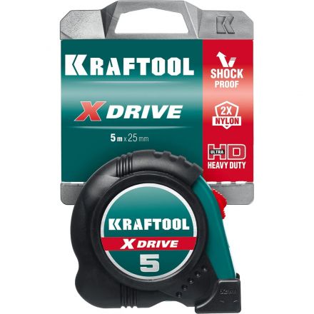 Рулетка KRAFTOOL  X-Drive, 5 м х 25 мм (34122-05-25)
