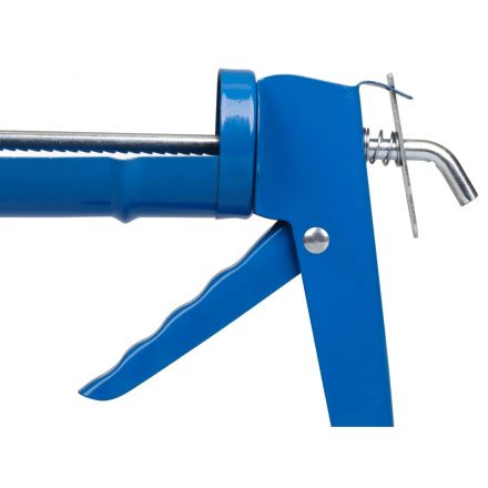 Пистолет для герметика 225мм, полукорпусной, зубчатый шток, 14219