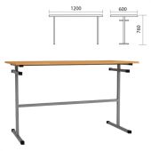 Стол для столовых на 4 места, 1200х600х760 мм, рост 6, каркас металл, ЛДСП/пластик, цвет бук