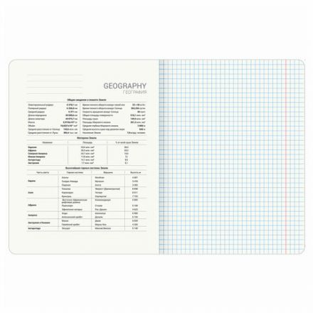 Тетрадь предметная "КОТ-ЭНТУЗИАСТ" 48 л., TWIN-лак, ГЕОГРАФИЯ, клетка, подсказ, BRAUBERG, 404560