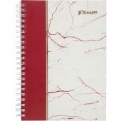 Тетрадь общая А4 120л Комус МраморКрасный клетка,80г,греб,карт,фольг,УФ-лак