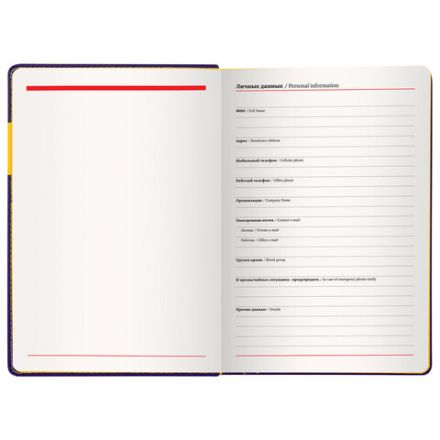 Ежедневник недатированный А5 (138х213 мм), BRAUBERG "AIM", под кожу, 136 л., фиолетовый, 113424