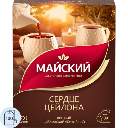 Чай Майский Сердце Цейлона черный, 100пак