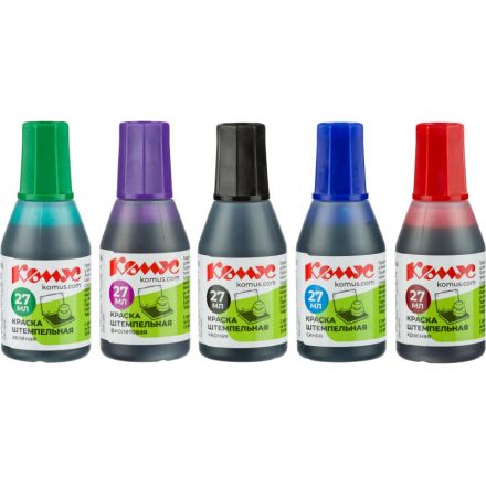 Краска штемпельная Комус синяя 27 мл