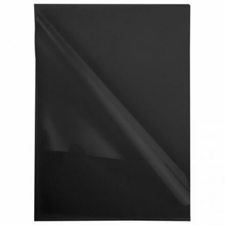 Папка-уголок жесткая, непрозрачная (тонированная), А4, BRAUBERG UNIVERSAL, черная, 0,18 мм, 273056