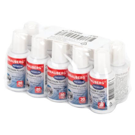 Корректирующая жидкость BRAUBERG "Premium" быстросохнущая, 20 мл, с губчатым аппликатором, 224090