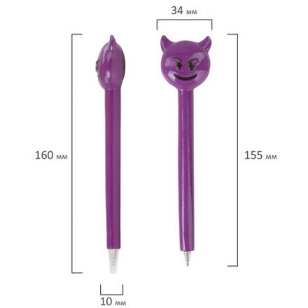 Ручка фигурная "СМАЙЛИКИ МИКС-2", СИНЯЯ, 4 дизайна ассорти, линия письма 0,5 мм, дисплей, BRAUBERG, 142772 Ручка фигурная "СМАЙЛИКИ МИКС-2", СИНЯЯ, 4 дизайна ассорти, линия письма 0,5 мм, дисплей, BRAUBERG, 142772