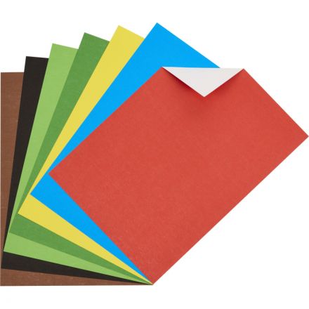 Картон цветной Комус Класс Миники 7л 7цв А4 мелован.папка