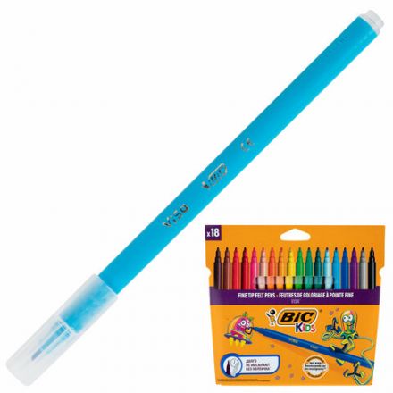 Фломастеры BIC "VISA", 18 цветов, суперсмываемые, вентилируемый колпачок, европодвес, 888681 Фломастеры BIC "VISA", 18 цветов, суперсмываемые, вентилируемый колпачок, европодвес, 888681