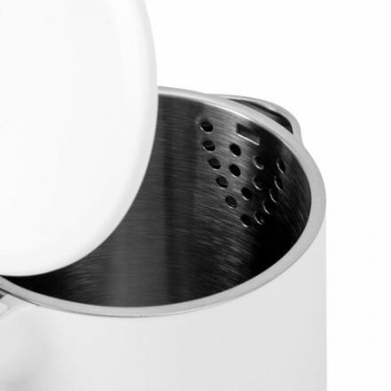 Чайник электрический с двойными стенками SONNEN KT-8719W, 1,5 л, 2200 Вт, белый, 454691