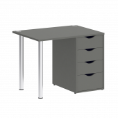 Home Office Стол письменный VR.SP-3-98.4 Металлик/Хром опоры 980*720*750 Home Office Стол письменный VR.SP-3-98.4 Металлик/Хром опоры 980*720*750